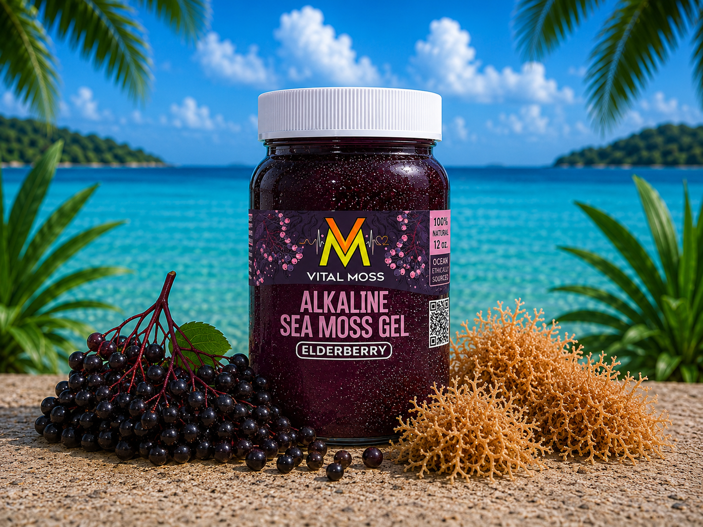 Alkaline Sea Moss Gel Elderberry