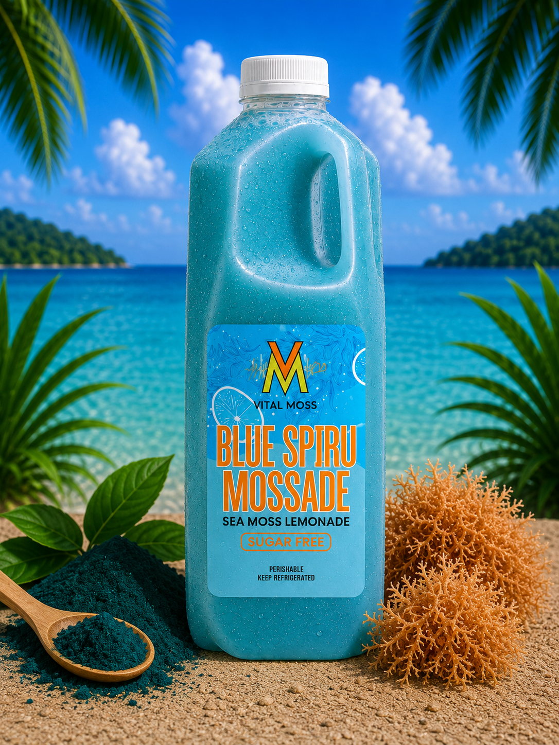 Alkaline Blue Spiru Mossade 32oz Jug