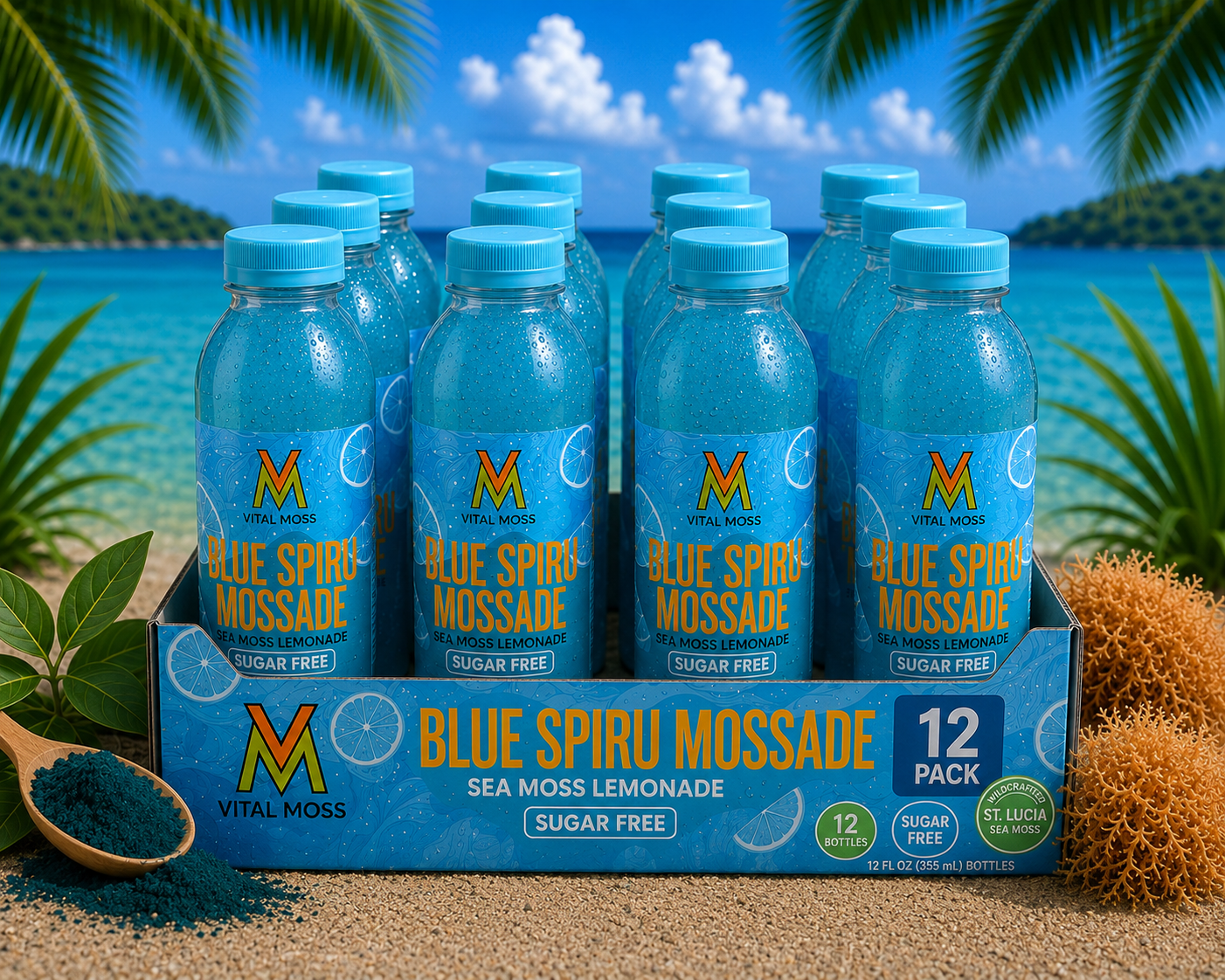 Alkaline Blue Spiru Mossade (1 Case 12 Pack)